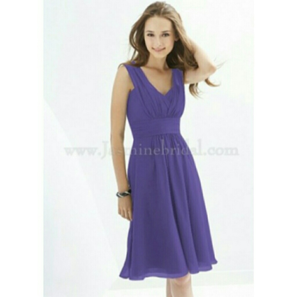Jasmine purple chiffon bridesmaid dress prom